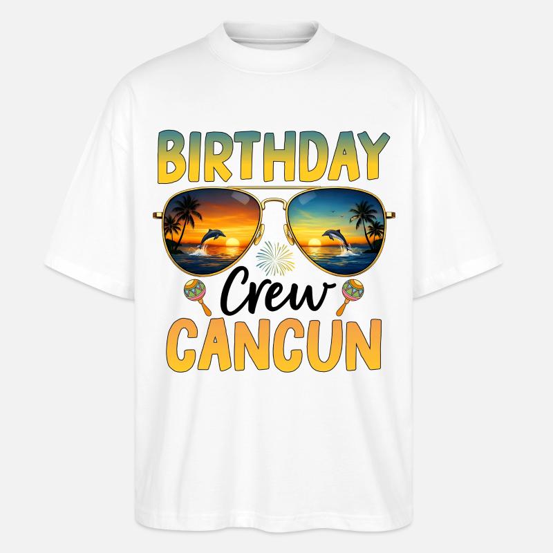 Birthday Crew Cancun - Stanley/Stella Oversized Unisex Bio T-Shirt Blaster 2.0 - Weiß
