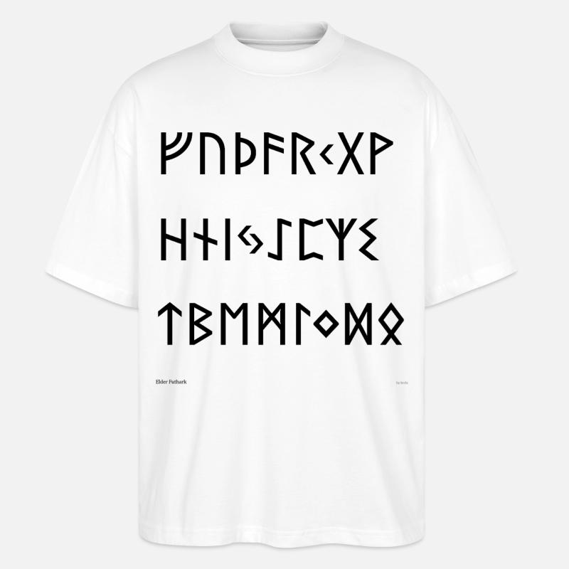 Futhark de l’Ancien (noir) - T-shirt bio Blaster 2.0 coupe oversize Stanley/Stella Unisexe - blanc