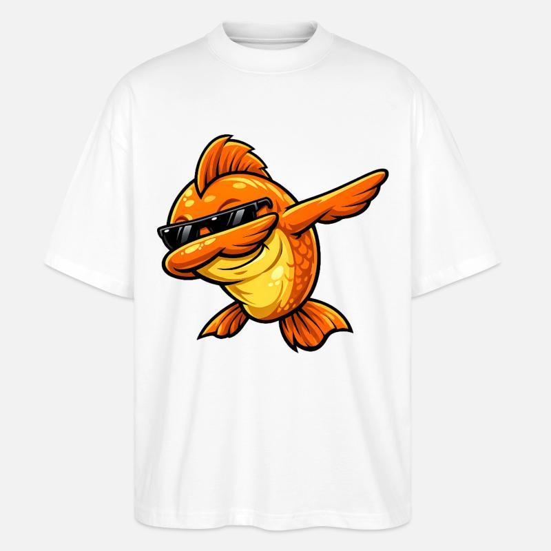 Dabbing Goldfisch - Stanley/Stella Oversized Unisex Bio T-Shirt Blaster 2.0 - Weiß