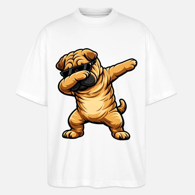 Dabbing Shar Pei - Stanley/Stella Oversized Unisex Bio T-Shirt Blaster 2.0 - Weiß
