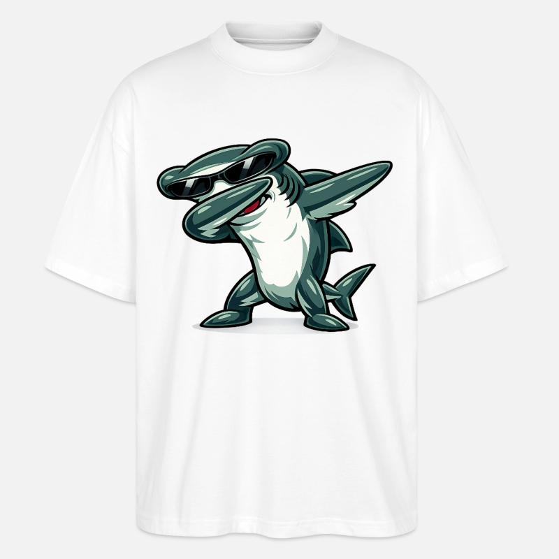 Dabbing Hammerhai - Stanley/Stella Oversized Unisex Bio T-Shirt Blaster 2.0 - Weiß