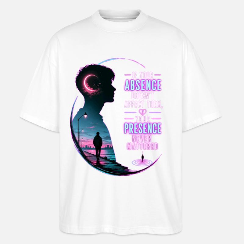 Absence Néon : Présence Élevée - T-shirt bio Blaster 2.0 coupe oversize Stanley/Stella Unisexe - blanc