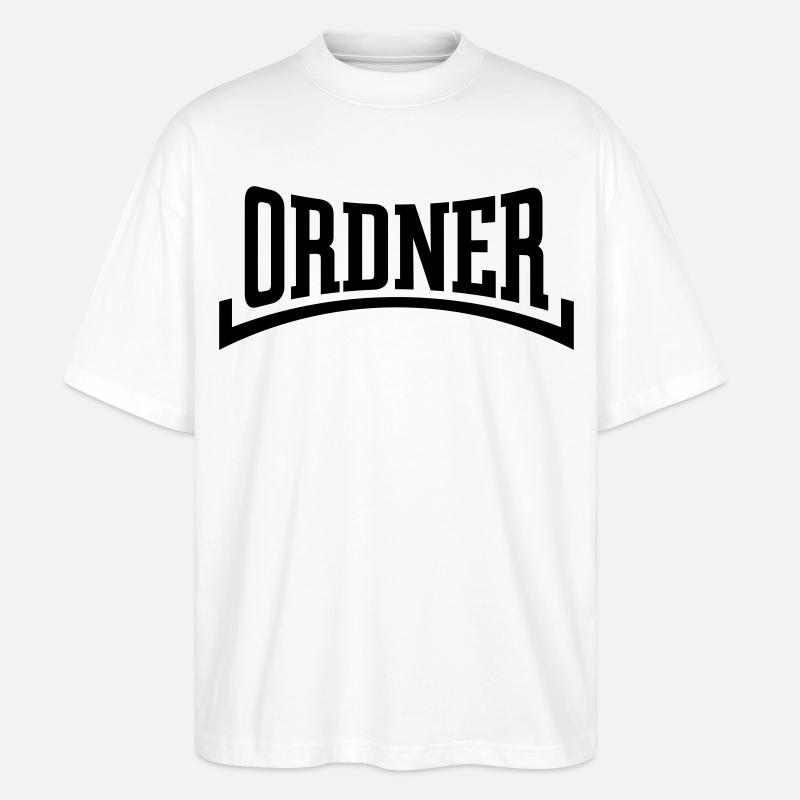 Ordner (Ordnung / Security / Black) - Stanley/Stella Oversized Unisex Bio T-Shirt Blaster 2.0 - Weiß