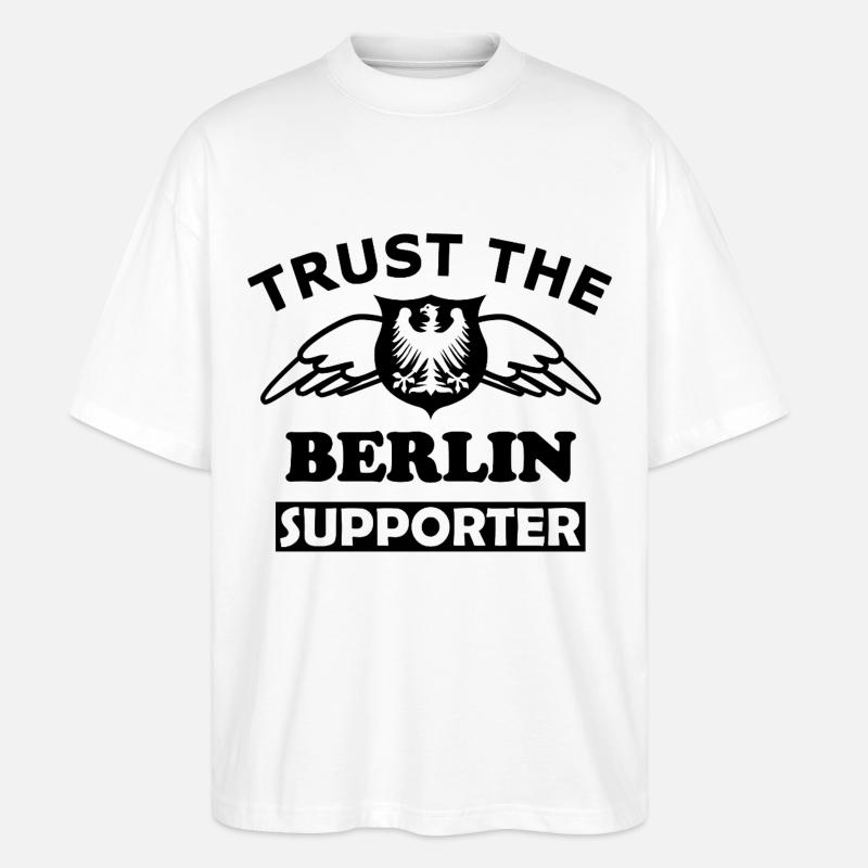 Berlin Text Design White - Stanley/Stella Oversized Unisex Organic T-shirt Blaster 2.0 - white