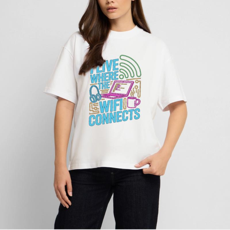 Remote Developer I Live Where The Web Developer Stanley/Stella Oversized Unisex Organic T-shirt Blaster 2.0