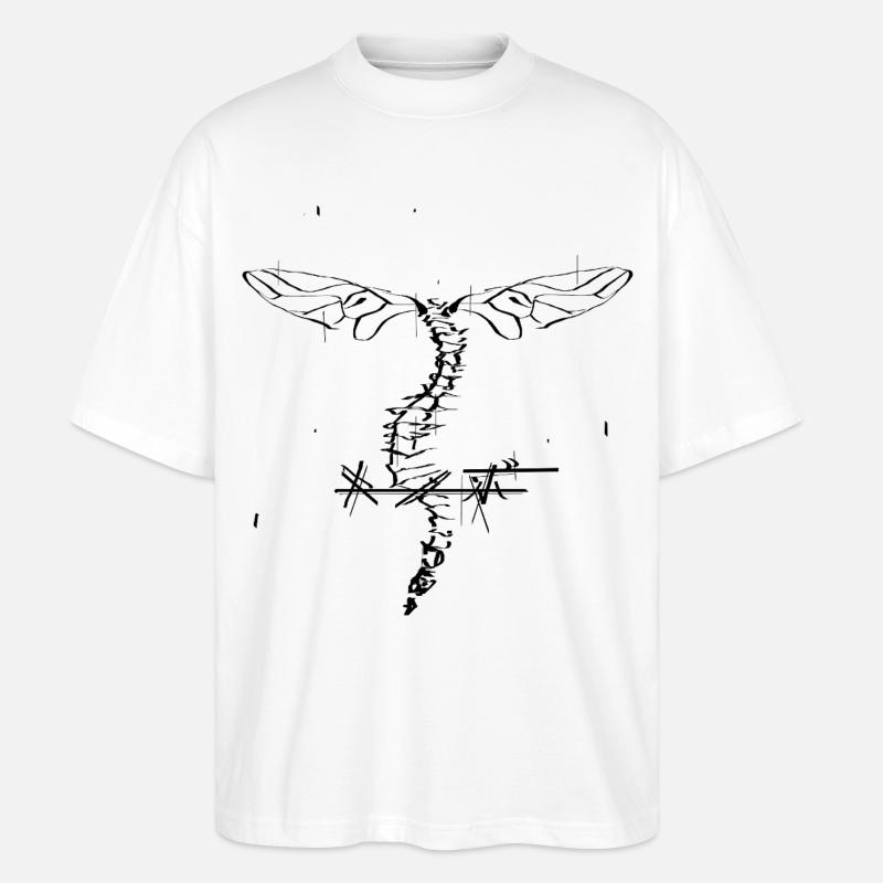 Bone dragonfly - Stanley/Stella Oversized Unisex Organic T-shirt Blaster 2.0 - white