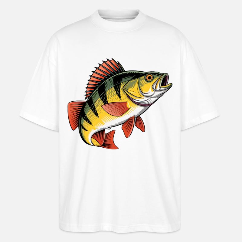 Jumping Perch - Stanley/Stella Oversized Unisex Organic T-shirt Blaster 2.0 - white
