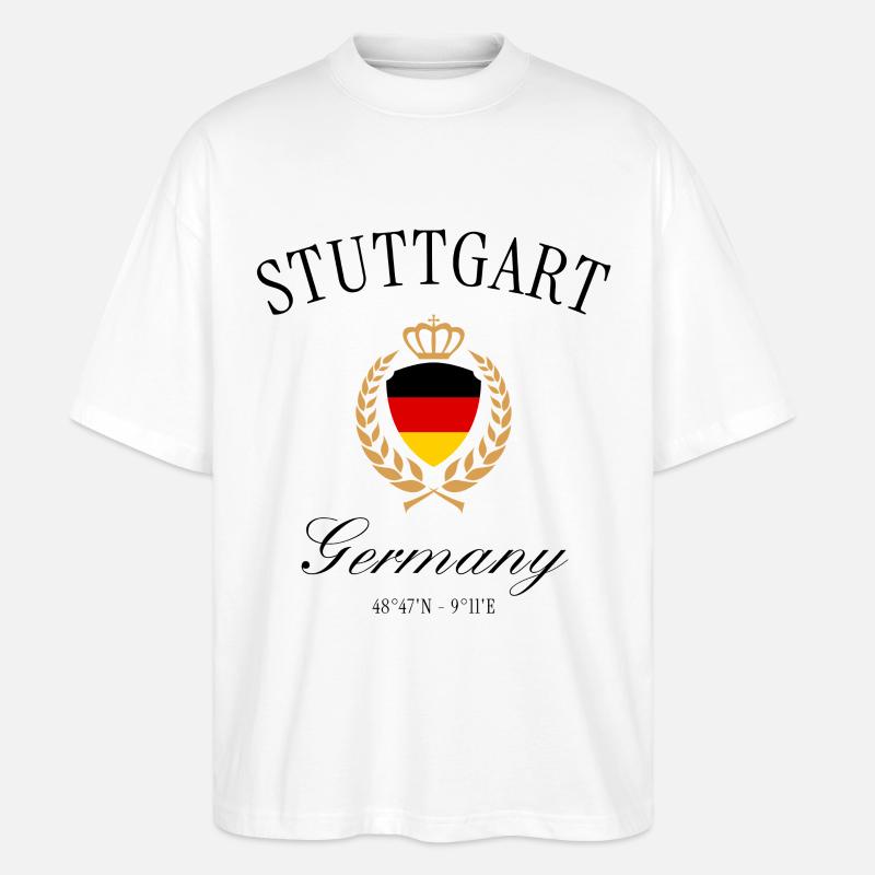 Stuttgart Deutschland Wappen Krone Reise Souvenir - Stanley/Stella Oversized Unisex Bio T-Shirt Blaster 2.0 - Weiß