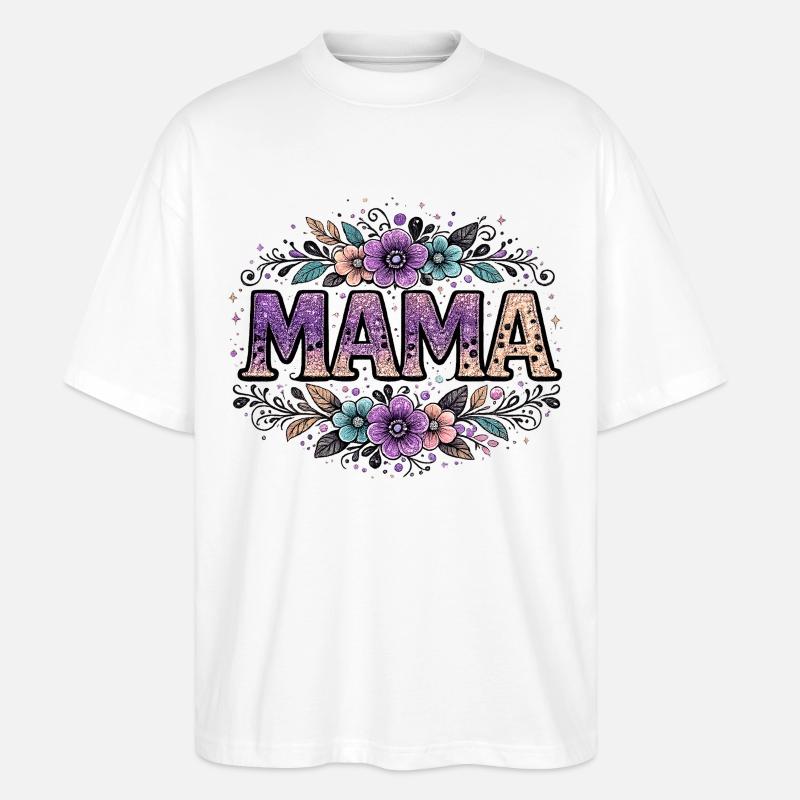 Mom Gift: Retro Mama Visual - Stanley/Stella Oversized Unisex Organic T-shirt Blaster 2.0 - white