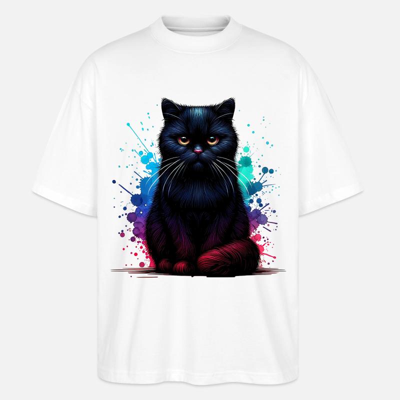 Cadeau du Chat Noir - T-shirt bio Blaster 2.0 coupe oversize Stanley/Stella Unisexe - blanc