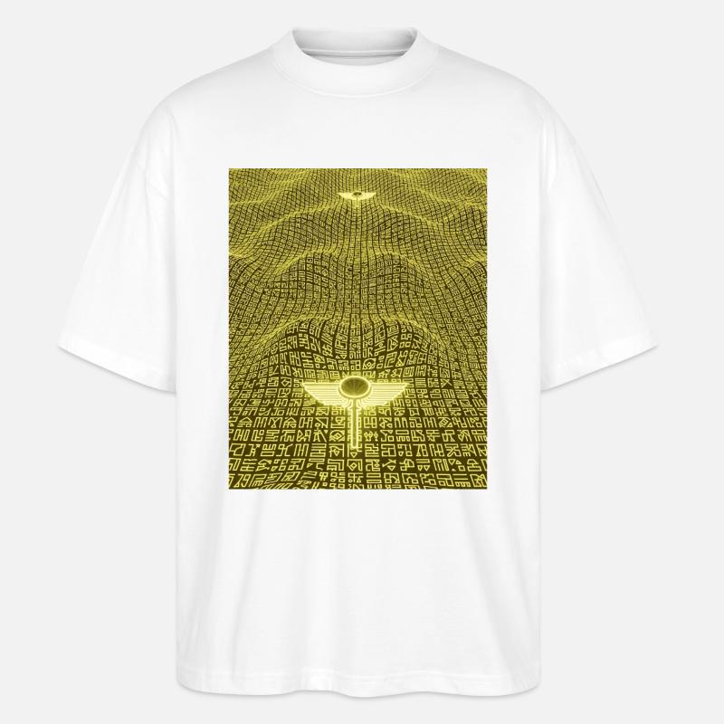 Ancient Golden Code Alien Artifact - Stanley/Stella Oversized Unisex Bio T-Shirt Blaster 2.0 - Weiß