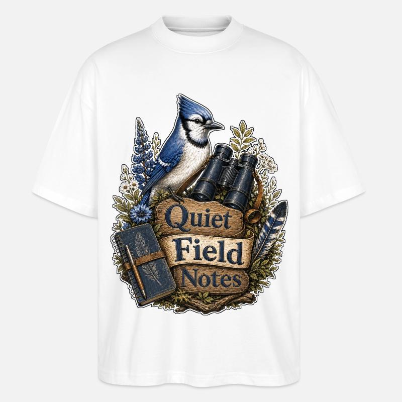 Quiet Field Notes Wolken - Stanley/Stella Oversized Unisex Bio T-Shirt Blaster 2.0 - Weiß