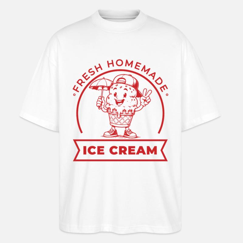 Fresh Homemade mit Schirm und Cap - Stanley/Stella Oversized Unisex Bio T-Shirt Blaster 2.0 - Weiß