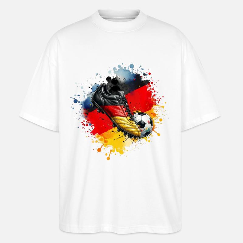 Fußball - Deutschland - Stanley/Stella Oversized Unisex Bio T-Shirt Blaster 2.0 - Weiß
