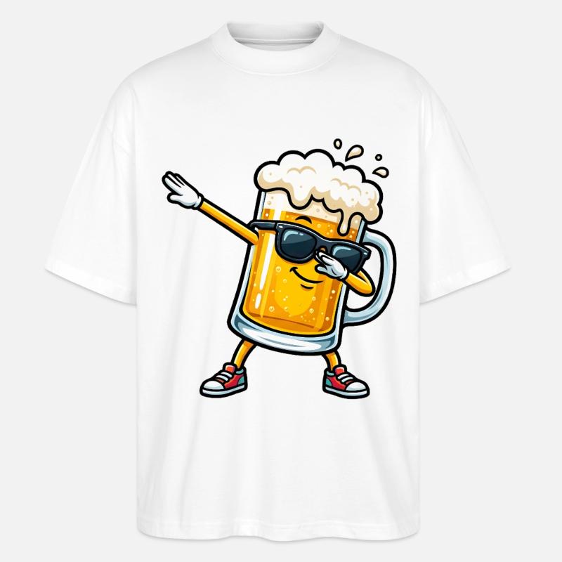 Dabbing Bierkrug - Stanley/Stella Oversized Unisex Bio T-Shirt Blaster 2.0 - Weiß