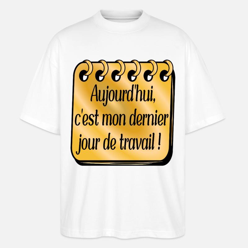 Dernier Jour de Travail - T-shirt bio Blaster 2.0 coupe oversize Stanley/Stella Unisexe - blanc