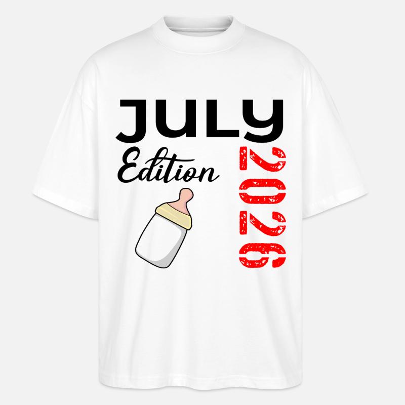 Geburt Juli 2026 - Stanley/Stella Oversized Unisex Bio T-Shirt Blaster 2.0 - Weiß