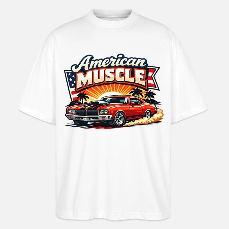 American_Muscle_2 - Stanley/Stella Oversized Unisex Bio T-Shirt Blaster 2.0 - Weiß
