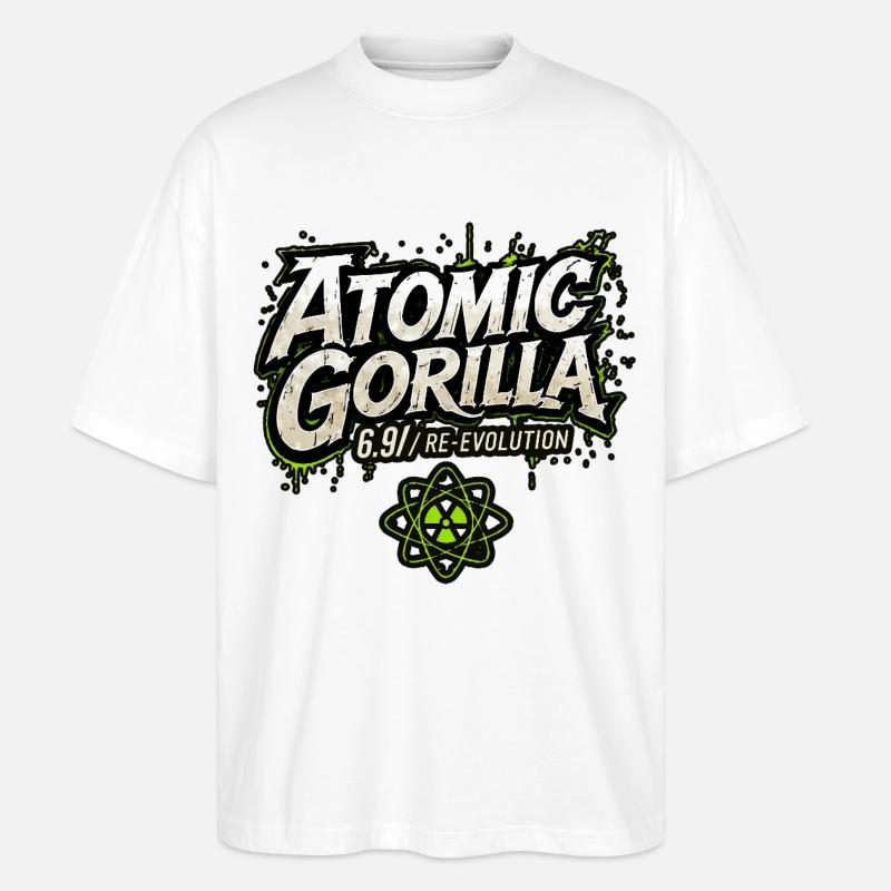 Atomic Gorilla Re-Evolution - Stanley/Stella Oversized Unisex Organic T-shirt Blaster 2.0 - white