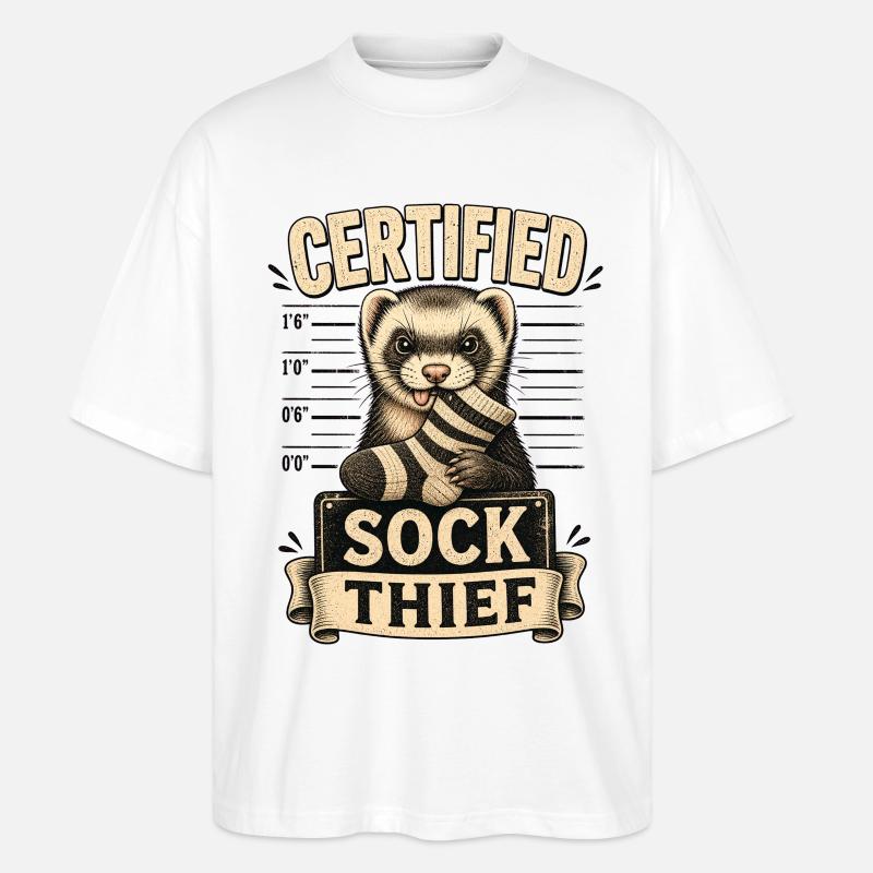 CERTIFIED SOCK THIEF - Stanley/Stella Oversized Unisex Bio T-Shirt Blaster 2.0 - Weiß