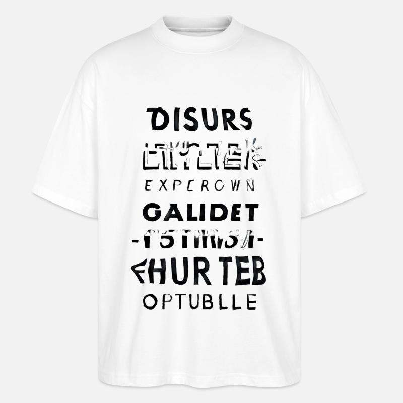 Glitch text cascade - Stanley/Stella Oversized Unisex Organic T-shirt Blaster 2.0 - white