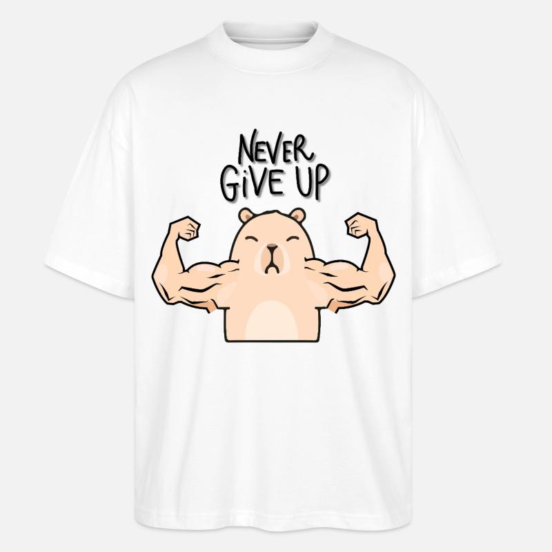 Capybara-Bodybuilder - Stanley/Stella Oversized Unisex Bio T-Shirt Blaster 2.0 - Weiß