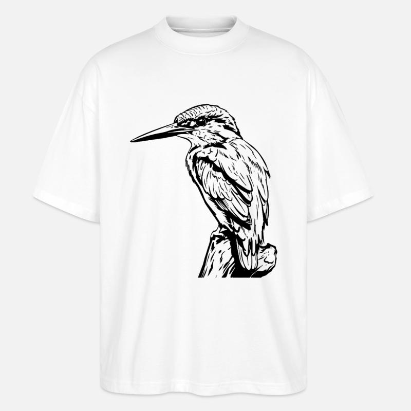 Specht / Eisvogel - Stanley/Stella Oversized Unisex Bio T-Shirt Blaster 2.0 - Weiß