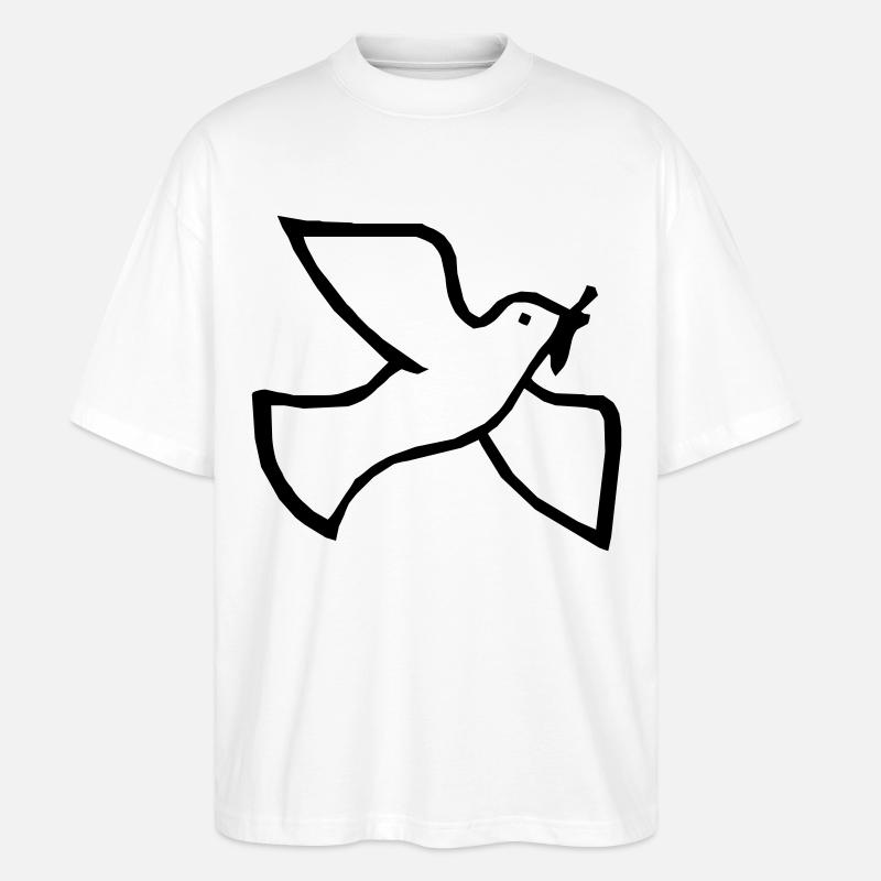 Friedenstaube - Stanley/Stella Oversized Unisex Bio T-Shirt Blaster 2.0 - Weiß
