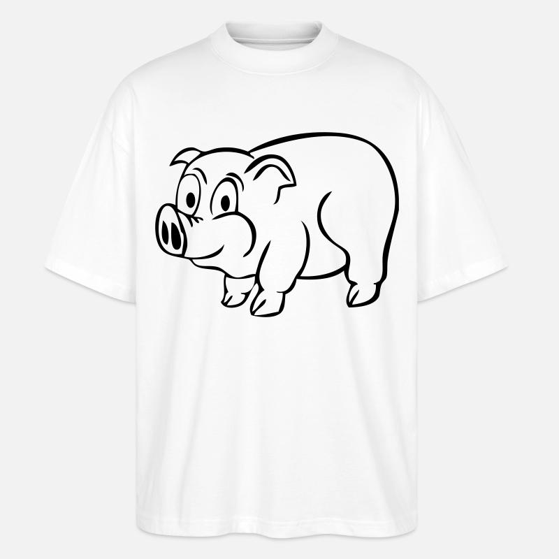 Glücksschwein - Stanley/Stella Oversized Unisex Bio T-Shirt Blaster 2.0 - Weiß