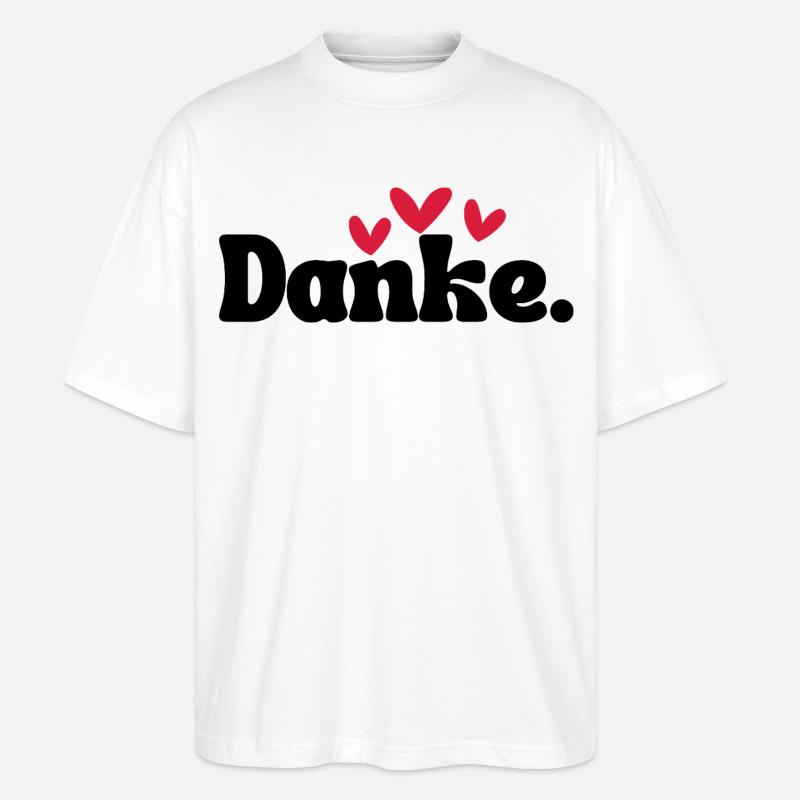 Drei Herzen Doodle Muster - Stanley/Stella Oversized Unisex Bio T-Shirt Blaster 2.0 - Weiß