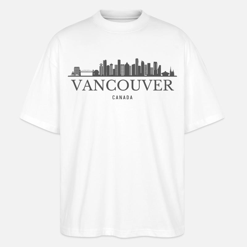 Vancouver Canada, silhouette de Vancouver - T-shirt bio Blaster 2.0 coupe oversize Stanley/Stella Unisexe - blanc