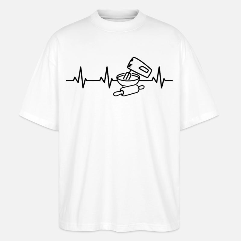 Ustensiles de cuisson Palpitations cardiaques - T-shirt bio Blaster 2.0 coupe oversize Stanley/Stella Unisexe - blanc