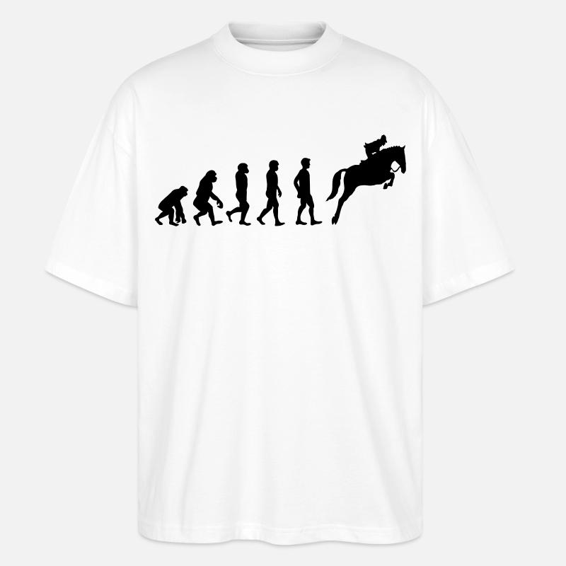Évolution du cheval - T-shirt bio Blaster 2.0 coupe oversize Stanley/Stella Unisexe - blanc