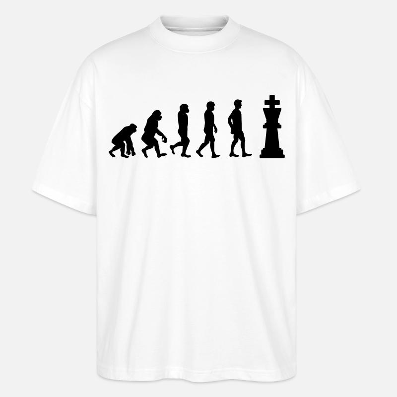 Schach Evolution - Stanley/Stella Oversized Unisex Bio T-Shirt Blaster 2.0 - Weiß