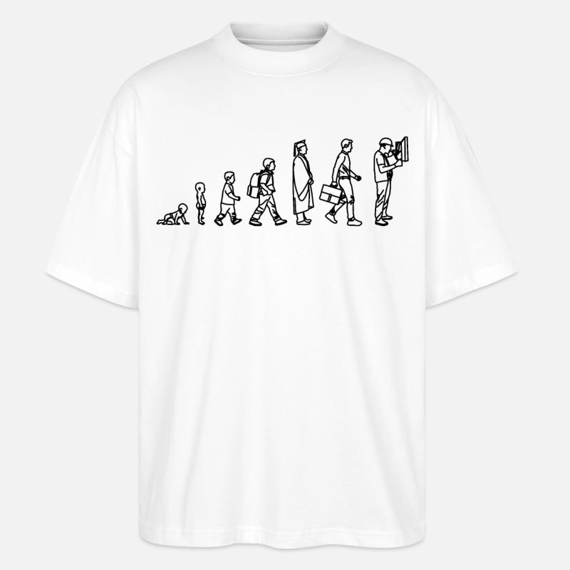 Évolution de l’électricien - T-shirt bio Blaster 2.0 coupe oversize Stanley/Stella Unisexe - blanc