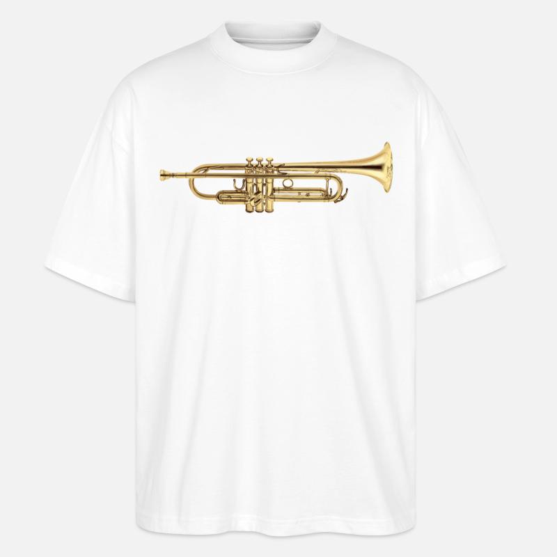 Trompete - Stanley/Stella Oversized Unisex Bio T-Shirt Blaster 2.0 - Weiß
