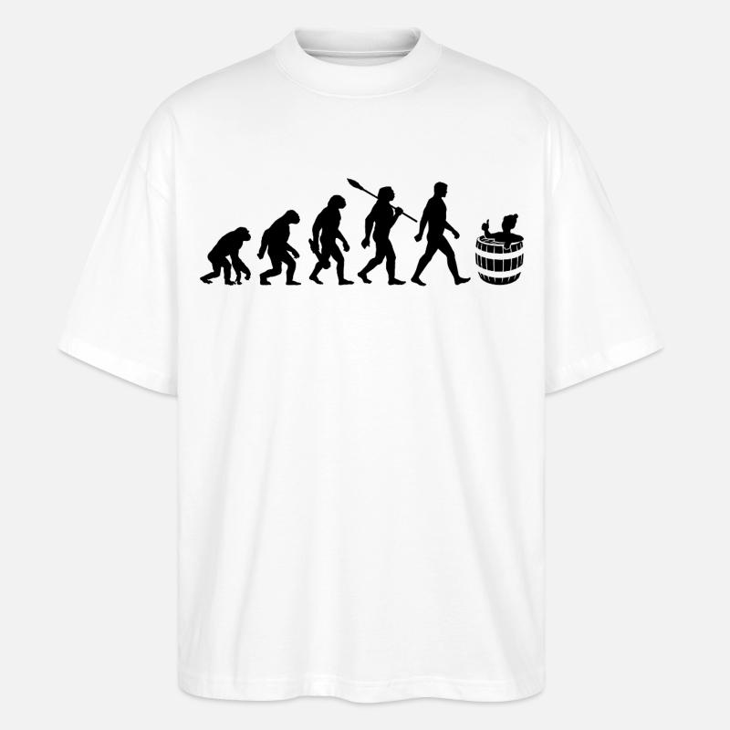Evolution - Eisbader - Winterbaden - Eisbaden - Stanley/Stella Oversized Unisex Organic T-shirt Blaster 2.0 - white