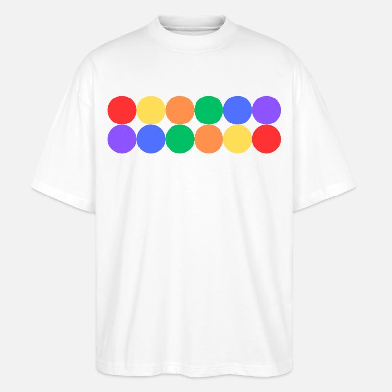 Fierté arc-en-ciel - T-shirt bio Blaster 2.0 coupe oversize Stanley/Stella Unisexe - blanc