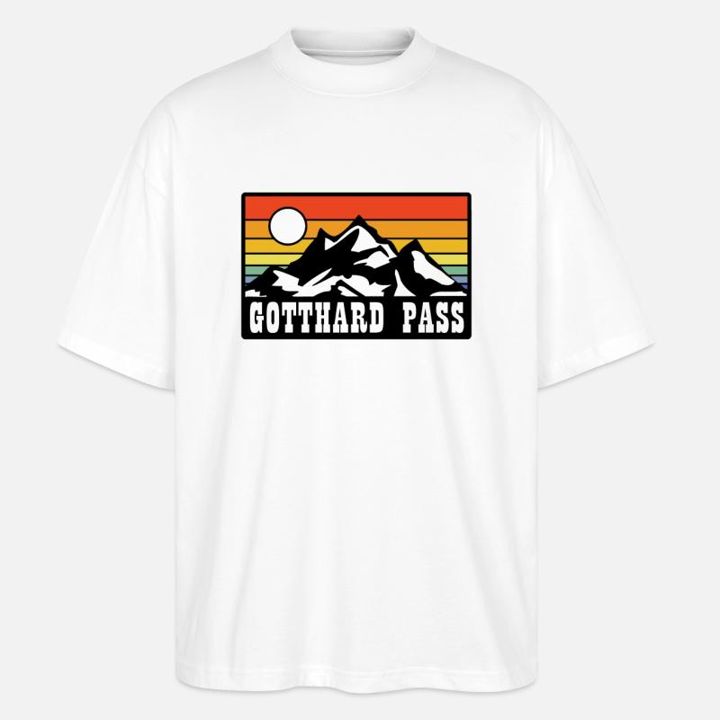 Gotthard Pass - Stanley/Stella Oversized Unisex Bio T-Shirt Blaster 2.0 - Weiß