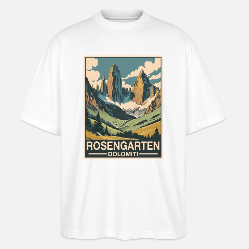 Rosengarten Dolomiten - Stanley/Stella Oversized Unisex Bio T-Shirt Blaster 2.0 - Weiß