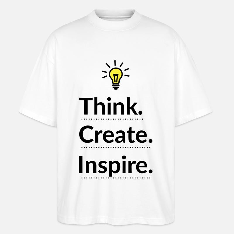 Think Create Inspire Glühbirne - Stanley/Stella Oversized Unisex Bio T-Shirt Blaster 2.0 - Weiß