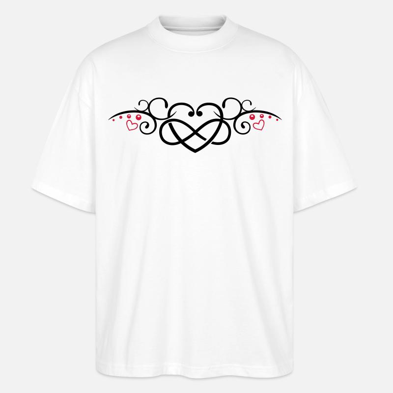 Herz mit Unendlichkeitschleife, infinity - T-shirt bio Blaster 2.0 coupe oversize Stanley/Stella Unisexe - blanc