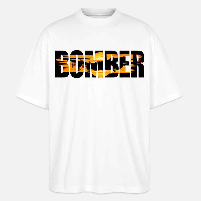 Bomber Avro Lancaster - Stanley/Stella Oversized Unisex Bio T-Shirt Blaster 2.0 - Weiß