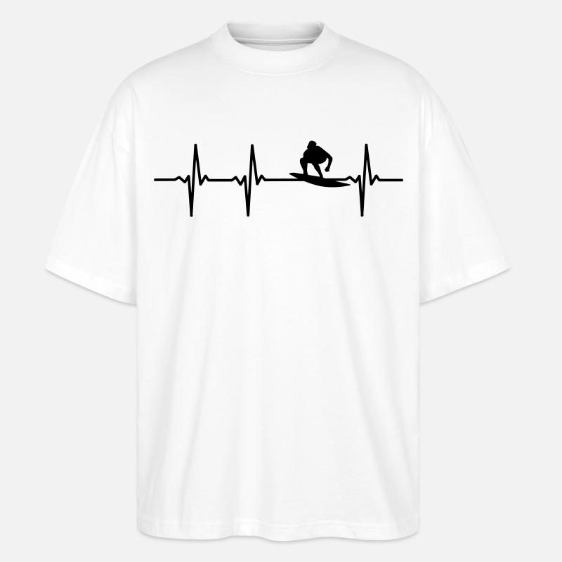 Surfer EKG - Stanley/Stella Oversized Unisex Bio T-Shirt Blaster 2.0 - Weiß