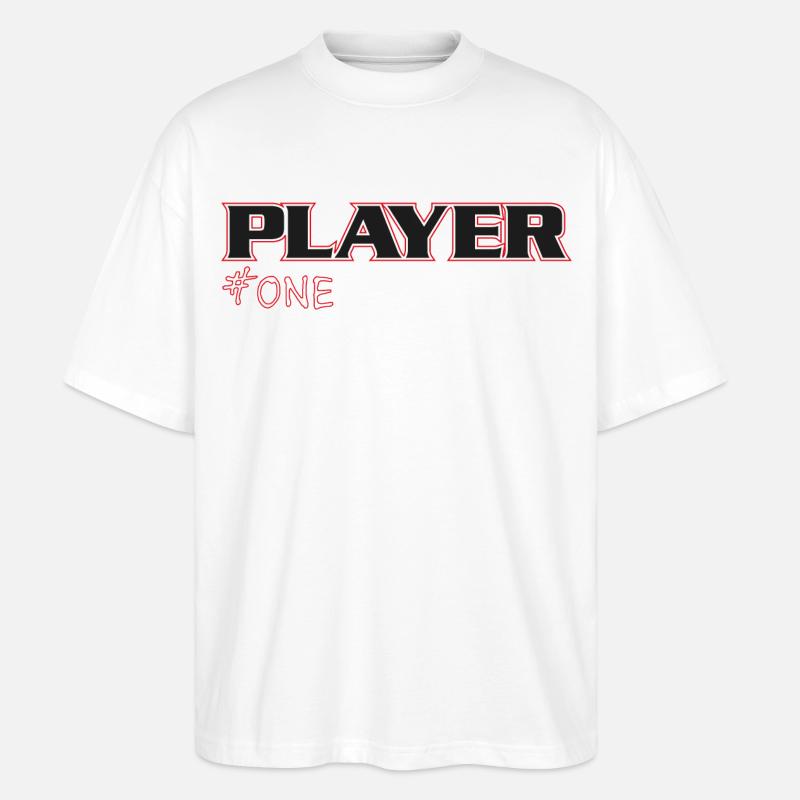 NERDY forever - PLAYER #ONE - Stanley/Stella Oversized Unisex Bio T-Shirt Blaster 2.0 - Weiß