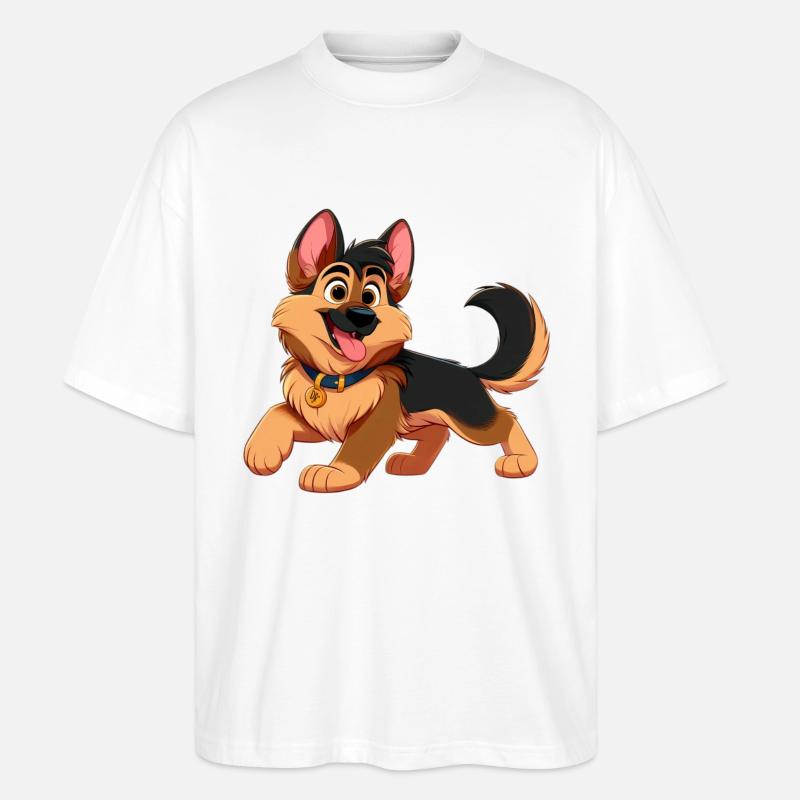 Deutscher Schäferhund 2 - Stanley/Stella Oversized Unisex Bio T-Shirt Blaster 2.0 - Weiß