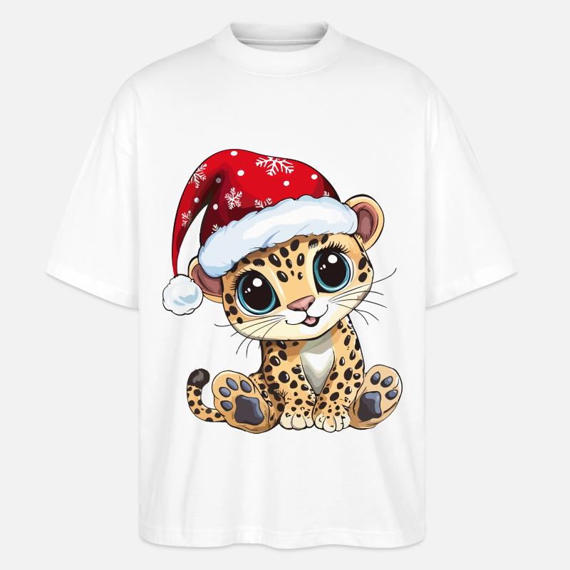 Léopard Noël Mignon Noël mignon - T-shirt bio Blaster 2.0 coupe oversize Stanley/Stella Unisexe - blanc