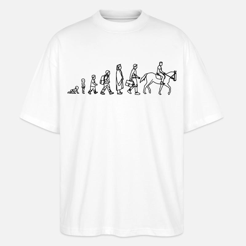 Evolution vom Kind zum Reiter - Stanley/Stella Oversized Unisex Bio T-Shirt Blaster 2.0 - Weiß