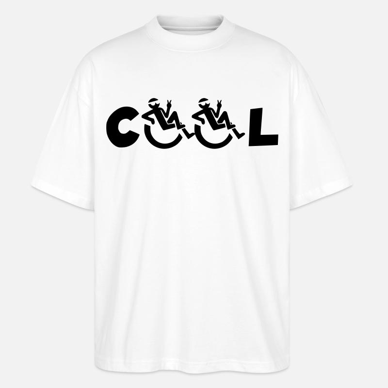 Cooler Rollstuhlfahrer, Cooler Rollstuhlfahrer * - Stanley/Stella Oversized Unisex Bio T-Shirt Blaster 2.0 - Weiß