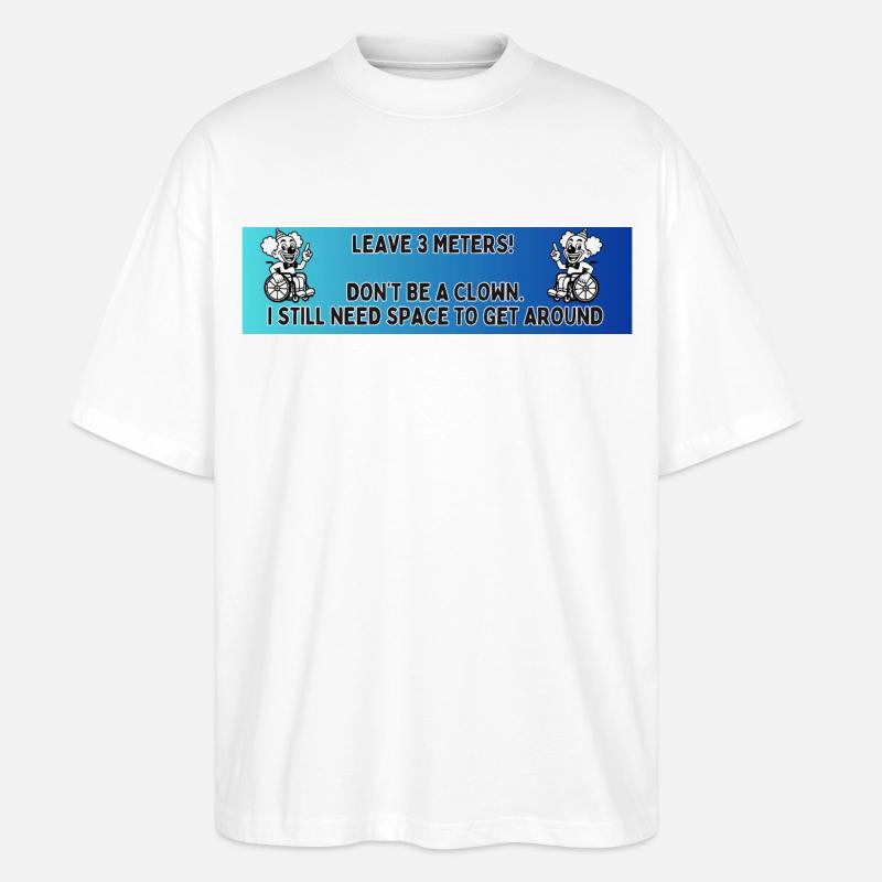 Autoaufkleber eines Rollstuhlclowns # - Stanley/Stella Oversized Unisex Bio T-Shirt Blaster 2.0 - Weiß